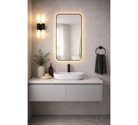 Baltica Design Stone Aura espejo 60x90 cm con iluminación negro 5904107932828