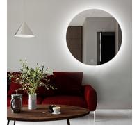 Baltica Design Tiny Border Bright espejo 100x100 cm circular con iluminación con lámina calefactora blanco 5904107911717