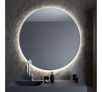 Baltica Design Tiny Border Bright espejo 90x90 cm circular con iluminación con lámina calefactora plata 5904107912370