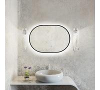 Baltica Design Tiny Border Pastille espejo 50x100 cm oval con iluminación negro 5904107929125