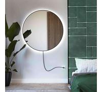 Baltica Design Tiny Borderbright Stain IV espejo 50x50 cm circular con iluminación negro 5904107903545