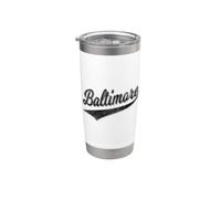 Baltimore Maryland - Camiseta deportiva para béisbol Vaso térmico de acero inoxidable de doble pared