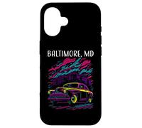 Baltimore Maryland - Coche clásico, Estilo Retro, diseño Industrial Carcasa para iPhone 16