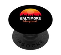 Baltimore Maryland Vintage Sunset Retro City State USA PopSockets PopGrip Adhesivo