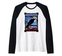 Baltimore, Midnight Raven mira sobre el Horizonte de la Ciudad Camiseta Manga Raglan