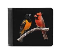Baltimore Oriole and Cardinal Bird - Cartera plegable con múltiples ranuras para tarjetas para hombres y mujeres