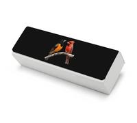 Baltimore Oriole and Cardinal Bird Funny Glasses Case Hard Shell - Funda protectora para gafas con paño de limpieza para mujeres y hombres