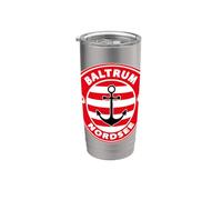 Baltrum Mar del Norte Isla Vacaciones Playa Surfing Souvenir Vaso térmico de acero inoxidable de doble pared