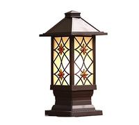Baluarte de jardín exterior de estilo vintage moderno con clasificación IP54, farola cuadrada para porche, fachada, impermeable, para patio, comunidad, patio, pilar de pared de aluminio antioxidante,