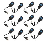Balun de vídeo pasivo HD-CVI/TVI/AHD con conector de alimentación y transmisor de datos RJ45 CAT5 de 6 pares