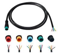 Baluoqi - Extensión de 2 a 6 pines, conector impermeable con enchufe único, línea de bricolaje para bicicleta eléctrica, luz, Ebrake, pantalla