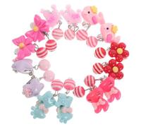 Baluue 1 caja Pinzas de Oreja para Niñas Pendientes de Clip Acrílicos con Diseño de Dibujos Animados Accesorios Coloridos sin Perforación para Decoración Infantil