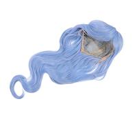 Baluue 1 Pieza peluca rizada Peluca de vestuario femenino de halloween mujer vi s cosplay con flequillo de onda de agua dama Alambre de alta temperatura Azul