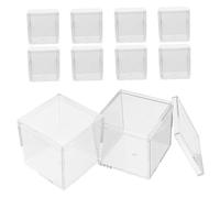 Baluue 10 Piezas Caja Transparente Cuadrada Tapa Caja de Almacenamiento para Minerales y Especímenes Organizador de Cristal Acrílico Seguro para Plantas y Piedras