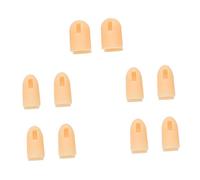 Baluue 10 piezas Fundas de Silicona para Dedos Protectores para Manicura y Arte de Uñas Cubre Dedos Antideslizante Color Carne para Uso Profesional y Doméstico