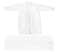 Baluue 10 Piezas Ropa Experimental Desechable Blusa De Laboratorio De Manga Larga Uniformes Abrigo Abrigo De Plumero Tela No Tejida Collar Adulto
