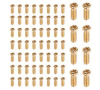Baluue 100 Unidades Tornillo para Reparación de Gafas de Acero Inoxidable Dorado Cabeza Plana Fácil para Ajustes Diarios y Reparaciones DIY en Gafas de Sol
