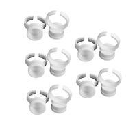 Baluue 100piezas Anillo Para De Copa Para Pestañas Herramienta De Maquillaje Para Soporte Para Anillos De Tinta Contenedor De Pigmento Desechable Sin Separación Blanco