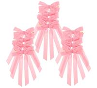 Baluue 12 Lazos de Terciopelo Vintage Rosa para Árbol de Navidad Set de 12 Piezas Adornos Colgantes para Guirnaldas Aros y Decoración Navideña en Puertas y Hogar