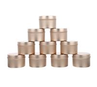 Baluue 12 Piezas Tarros Redondos para Velas Color Rosa Dorado Contenedores Metálicos Reutilizables para Hacer Velas Aromáticas DIY Aptos para Cremas y Cosméticos Almacenamiento Seguro y