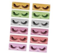 Baluue 12pares Pestañas Postizas Coloridas Para Mujeres Pestañas Para Maquillaje Para Fiestas y Uso Diario Herramienta De Implantación De Belleza