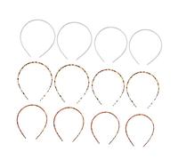 Baluue 12piezas Hebilla De Diadema De Plástico Lisa Fina Pelo Dientes Aros Maquillaje Accesorios Pelo Para Uso Diario La Ducha