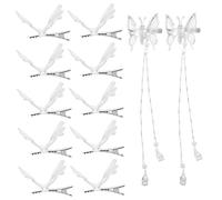 Baluue 12piezas Pinzas Pelo con Diseño de Ala Dinámica Accesorios Decorativos Cabello de Niñas para Fiestas de Boda y Festivales
