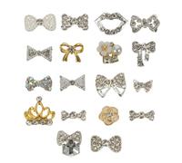 Baluue 18 Piezas de Decoración para Uñas Lazo 3d de Metal, Accesorios Brillantes para Manicura DIY y Fiesta de Cumpleaños, Embellecimiento Elegante y Chic Estilo Varios estilos