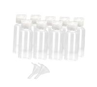 Baluue 1juego Botellas Para Lociones y Cosméticos Recipientes Plásticos Transparentes Reutilizables Mini Embudos Para Viajes y Uso Baño