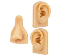 Baluue 1juego Modelo De Práctica De Perforación Silicona Conjunto De Simulación De Orejas y Nariz Reutilizable y Flexible Para Formación Piercing Color Piel