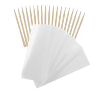 Baluue 1juego Tiras De Cera Depilatoria Desechables Con Palitos De Madera Para Depilación Facial y Corporal Material No Suave Para Piel Lisa