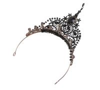 Baluue 1pieza Barroca De Rhinestones Para Bodas y Fiestas Diadema Decorativa Elegante Negro Para Cumpleaños y Eventos Especiales