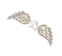 Baluue 1pieza Pinza Para Cabello Creativa Forma De Alas De Ángel Perlas Accesorio Elegante De Aleación Para Estilo Refinado