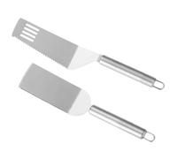 Baluue 2 Espátulas de Acero Inoxidable para Pizza y Plancha, Mango Resistente Antiquemaduras, Tamaño Mediano, Utensilios Multifunción para Horno y Cocina Doméstica