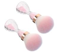 Baluue 2 Piezas Cepillo para Uñas Suave de Diseño de Reloj para Limpieza de Polvo y Herramienta Versátil para Manicura y Maquillaje Color Rosa