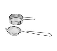 Baluue 2 piezas Colador de Harina de Acero Inoxidable con Malla Fina Resistente Redondo Manual Filtro para Repostería y Cocina de Práctico y Duradero