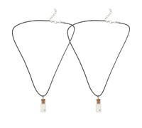 Baluue 2 Piezas Collar de Semillas de Mostaza Botella de Vidrio Pequeña Colgante Mini Vial con Cordón de Cuero PU Joyería Religiosa Inspiradora para Creyentes