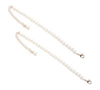 Baluue 2 Piezas Correa para Tacones Altos Cadena de Perlas Desmontable de 52 Cm, Extensores Decorativos Antideslizantes para Zapatos de Mujer, Accesorios Elegantes para Calzado de Fiesta