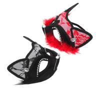 Baluue 2 Piezas de gato Bastuhangcc Máscara para Masquerade Party disfraz de gato mujer máscaras de animales para adultos de la el plastico