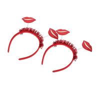 Baluue 2 Piezas Diadema De Labios Labio Rojo Diadema Rosa Bienvenido a Nuestro Letrero De Boda Botín Diadema Esponjosa Diadema Con Clips Diadema En Forma De Corazón Banda Arte Latte