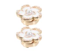 Baluue 2 Piezas Gemelos para Camisa de Mujer 2 Piezas, Clips Cubrebotones de Aleación Diseño de Flor Dorada, Accesorios Elegantes para Mangas, Joyería Decorativa para Ropa Formal E