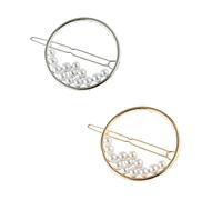 Baluue 2 Piezas Horquilla de Perla de Accesorios Cabello Horquillas para Mujeres y Damas Diseño Redondo Pasadores de Peinado para Niñas Forma de Corazón