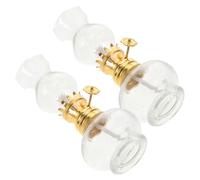 Baluue 2 Piezas Lámparas de Aceite de Vidrio Linternas de Queroseno Vintage con Mecha para Iluminación de Emergencia y Decoración Interior Resistentes y Fáciles de Usar para Hogar y