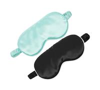 Baluue 2 Piezas Máscara para Dormir Cómoda Ojos Antifaces para Dormir de Seda Antifaces Protectores Oculares para Viajes y Descanso Color Aleatorio