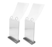 Baluue 2 piezas Soporte Menú Acrílico Multipágina Desmontable Exhibidor Doble Cara para Restaurante Bar Soporte Sobremesa Versátil para Exhibición y Publicidad