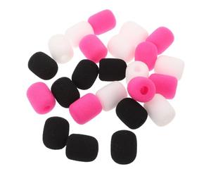 Baluue 24 Fundas para Micrófonos de Esponja Reutilizables 25 X 22 CM Colores y Paravientos para Micrófonos de Auriculares Pequeños Cubiertas Antiviento para Comunicación Diaria