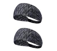 Baluue 2piezas Bandana Deportiva Ligera Unisex Cinta Absorbente De Sudor y Running Diseño Reversible y Color Gris Rayas