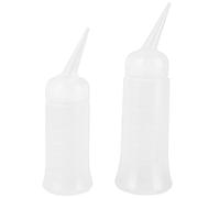 Baluue 2piezas Botellas Aplicadoras De Champú Translucidas Para Limpieza Seco De Cabello De Grande Pequeño Escalas De Medición y Punta Angulada