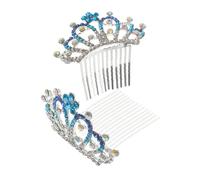 Baluue 2piezas De Rhinestone De Color Degradado Para Mujeres Diadema Elegante Peine Para Accesorios De Cabello Para Bodas y