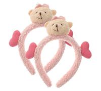 Baluue 2piezas Diadema De Animales De Cartoon Para Maquillaje y Ejercicio Banda Para Cabello Diseño De Oso Para Yoga y Cuidado Facial